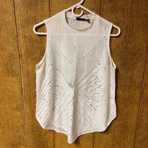 Semi sheer pattern sleeveless top